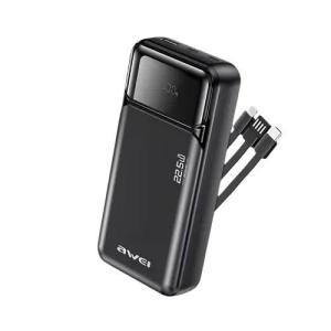 Awei PA-93 22.5W 20000mAh  Fast Charging Power Bank with Built-in Dual Cables